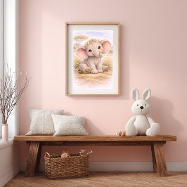 Süßes Baby-Elefanten-Kinderzimmer für Kinder Poster