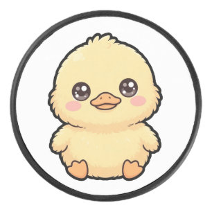 Süßes Baby-Enten-Küken Eishockey Puck