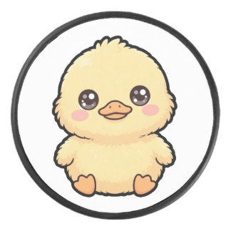 Süßes Baby-Enten-Küken Eishockey Puck