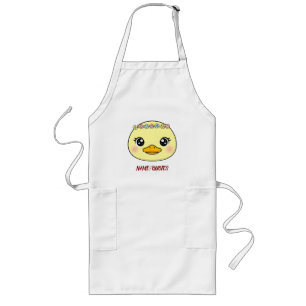 Süßes Baby-Entenküken mit Blumenkrone Lange Schürze