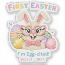 Süßes Baby erstes Ostern Ei-genervter Hase