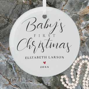 Süßes Baby erstes Weihnachten Benutzername Weiß Ornament Aus Glas