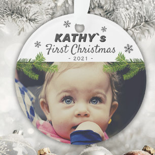 Süßes Baby - Erstes Weihnachten Schneeflockenkiefe Ornament