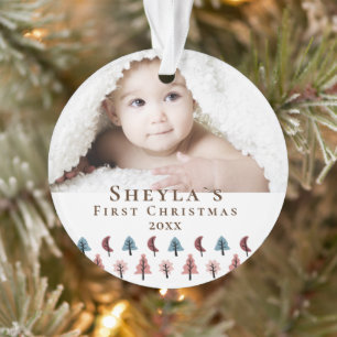 Süßes Baby erstes Weihnachtsfoto Ornament