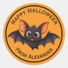 Süßes Baby-Fledermaus Halloween personalisiert Runder Aufkleber