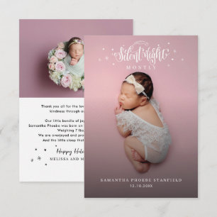 Süßes Baby-Foto-Weihnachts-Geburtsankündigung