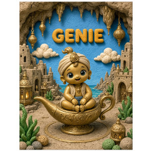 Süßes Baby-Genie, Mythisch Postkarte