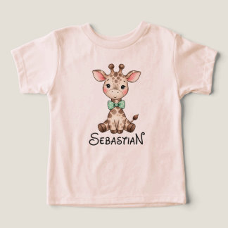 Süßes Baby-Giraffen mit Fliege Personalisiertes To