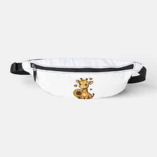 Süßes Baby-Giraffen-Sonnenblumen-Vintage-Stickerei Bauchtasche