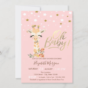 Süßes Baby-Giraffen-Stars-Baby-Shower Einladung