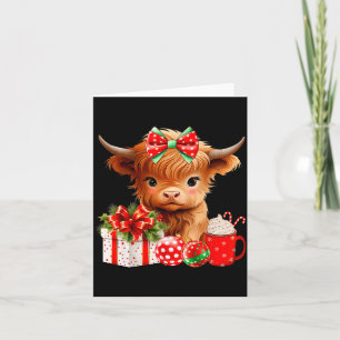 Süßes Baby Highland Kuh Frohe Weihnachten Farmer K Karte