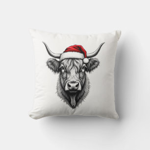 Süßes Baby Highland Kuh Weihnachten Santa Geschenk Kissen