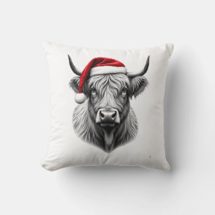 Süßes Baby Highland Kuh Weihnachten Santa Geschenk Kissen