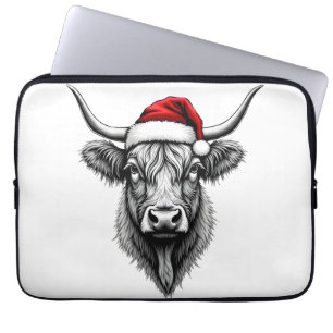 Süßes Baby Highland Kuh Weihnachten Santa Geschenk Laptopschutzhülle