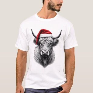 Süßes Baby Highland Kuh Weihnachten Santa Geschenk T-Shirt