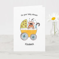 Süßes Baby im Kinderwagen auf deiner Babyparty