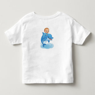Süßes Baby-Jungen-Reiten-ein-Delfin-T-Shirt Anbe Kleinkind T-shirt
