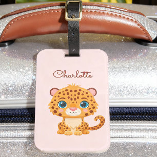 Süßes Baby-Leopard-Safari-Tier für Kinder Gepäckanhänger