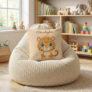 Süßes Baby-Leopard-Safari-Tier für Kinder Kissen