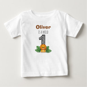 Süßes Baby-Löwen-Safari Erstes Geburtstag Baby T-shirt