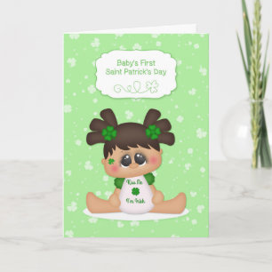 Süßes Baby Mädchen, Baby's 1. St. Patrick's Day Karte