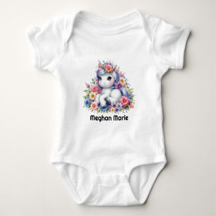 Süßes Baby-Mädchen-Einhorn-Fantasy  Baby Strampler