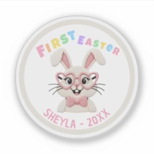 Süßes Baby Mädchen Junge Erstes Ostern Hase Aufkleber