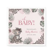 Süßes Baby Mädchen Leopard Jungtier Rosa Babyparty