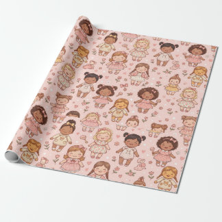 Süßes Baby-Mädchen-Muster-Design Geschenkpapier