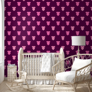 Süßes Baby Mädchen Rosa Mode Tiefviolettes Kinderz Tapete