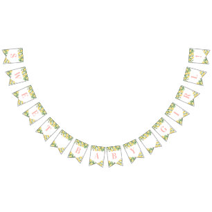 Süßes Baby Mädchen Rosa Zitronen Zitrus-Babyparty Wimpelkette