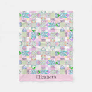 Süßes Baby-Mädchen Vintage-Quilt-Design mit indivi Fleecedecke