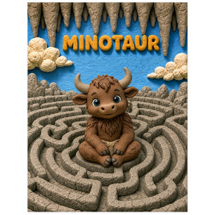 Süßes Baby-Minotaurus, Mythisch Postkarte