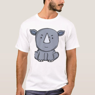 Süßes Baby-Nashorn Kawaii-Safari-Tier-Cartoon T-Shirt