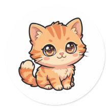 Süßes Baby-Orangetabby-Kätzchen Classic Sticker