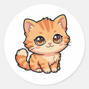 Süßes Baby-Orangetabby-Kätzchen Classic Sticker
