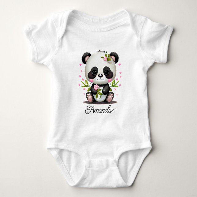 Süßes Baby-Panda Baby Strampler (Vorderseite)