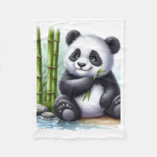 Süßes Baby-Panda mit Bambus-Fließ-Baby-Decke Fleecedecke