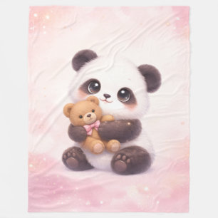 Süßes Baby-Panda mit Teddybär-Plüschdecke Fleecedecke