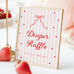 Süßes-Baby-Party-Windel-Raffle-Schild Poster