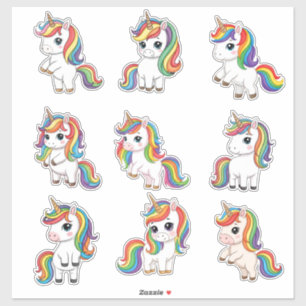 Süßes Baby-Regenbogen-Einhorn individuelles Vinyl- Aufkleber
