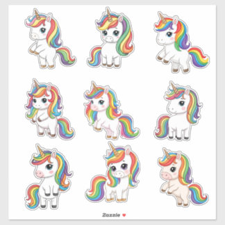 Süßes Baby-Regenbogen-Einhorn individuelles Vinyl- Aufkleber