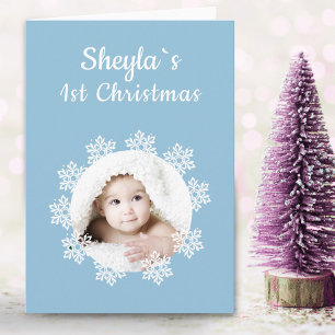 Süßes Baby˙s 1. Weihnachten Schneeflocken-Foto