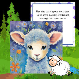 Süßes Baby-Schaf Einladung