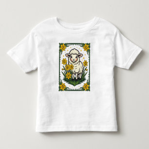 Süßes Baby-Schaf umgeben von gelben Osterglocken Kleinkind T-shirt