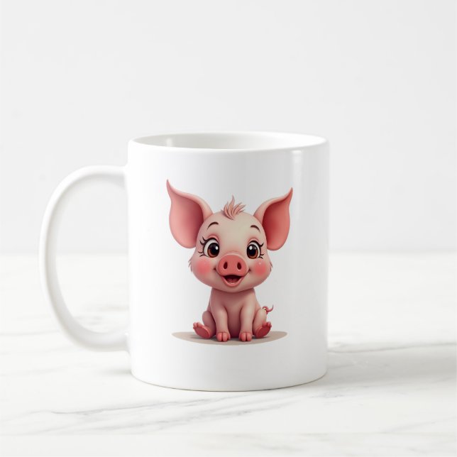 Süßes Baby Schwein  Kaffeetasse (Links)