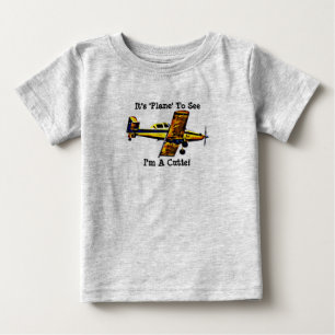 Süßes Baby-Shirt mit Flugzeug-Motiv und Wortspiel- Baby T-shirt