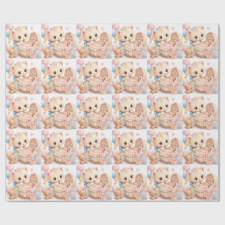 Süßes Baby Shower Geschenkpapier | Tumble Watercol