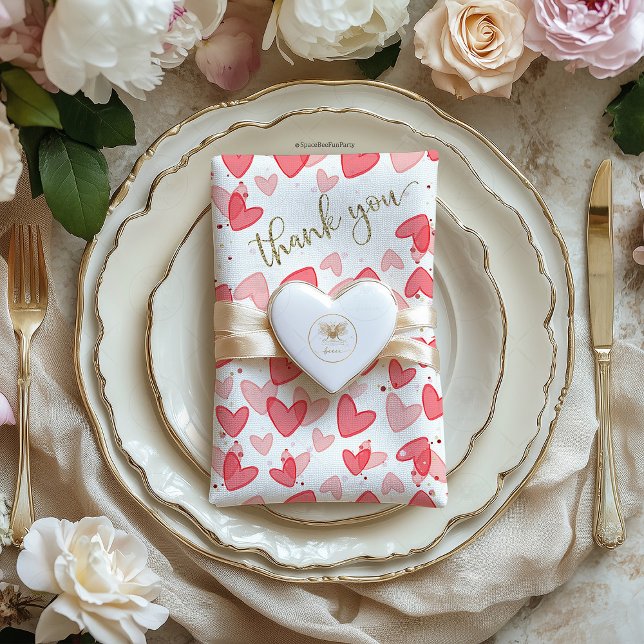 Süßes Baby Shower Valentinstag Serviette (Sweetheart Valentine,baby shower,party birthday,baby shower invitation,baby shower napkins,thank you)