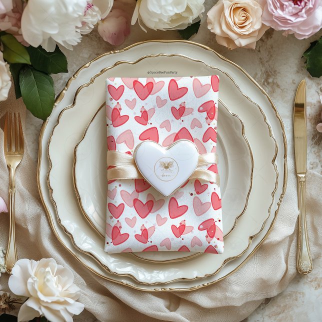 Süßes Baby Shower Valentinstag Serviette (Sweetheart Valentine,baby shower,party birthday,baby shower invitation,baby shower napkins,thank you)